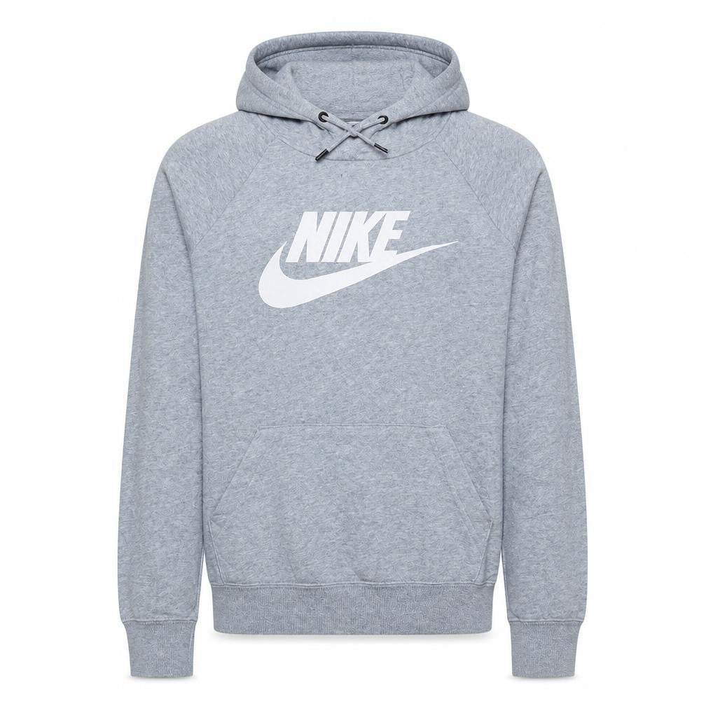 Nike Men’s Grey XS Pullover Hoodie with Logo and Pockets