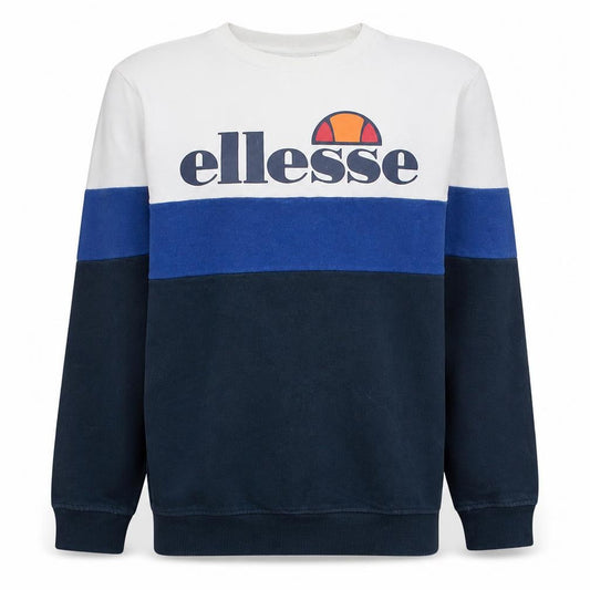 Ellesse Mens Blue Colour Block Crew Neck Sweatshirt Size S