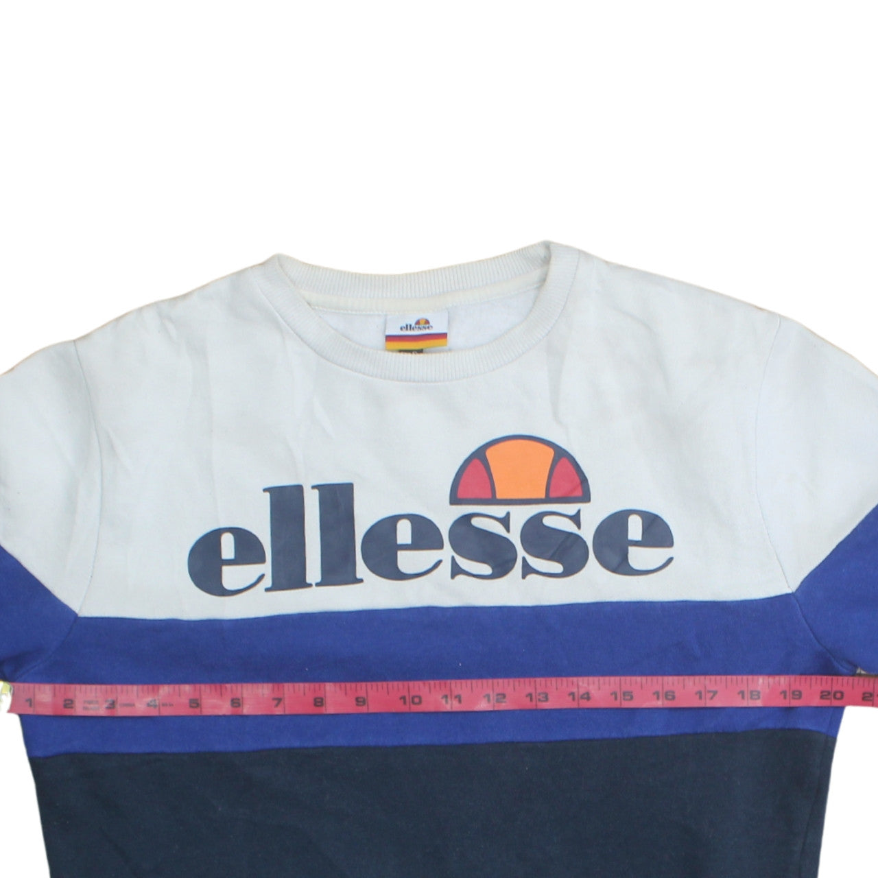 Ellesse Mens Blue Colour Block Crew Neck Sweatshirt Size S