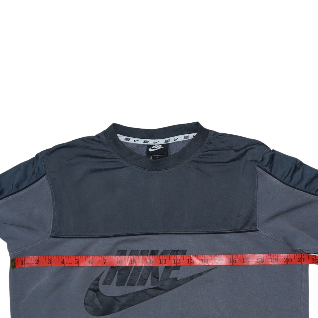 Nike Men's Grey Long Sleeve Pullover Sweatshirt M Logo Sportswear
