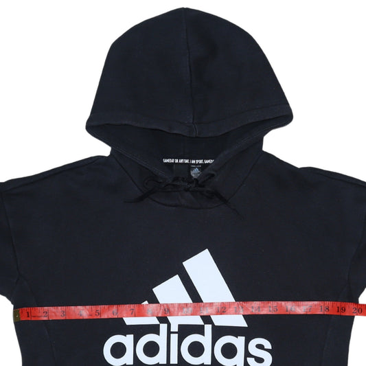Adidas Womens Black XS Pullover Hoodie Sweatshirt with Logo