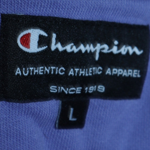 Champion Womens Purple Pullover Hoodie L Cotton Blend Casual Sweatshirt