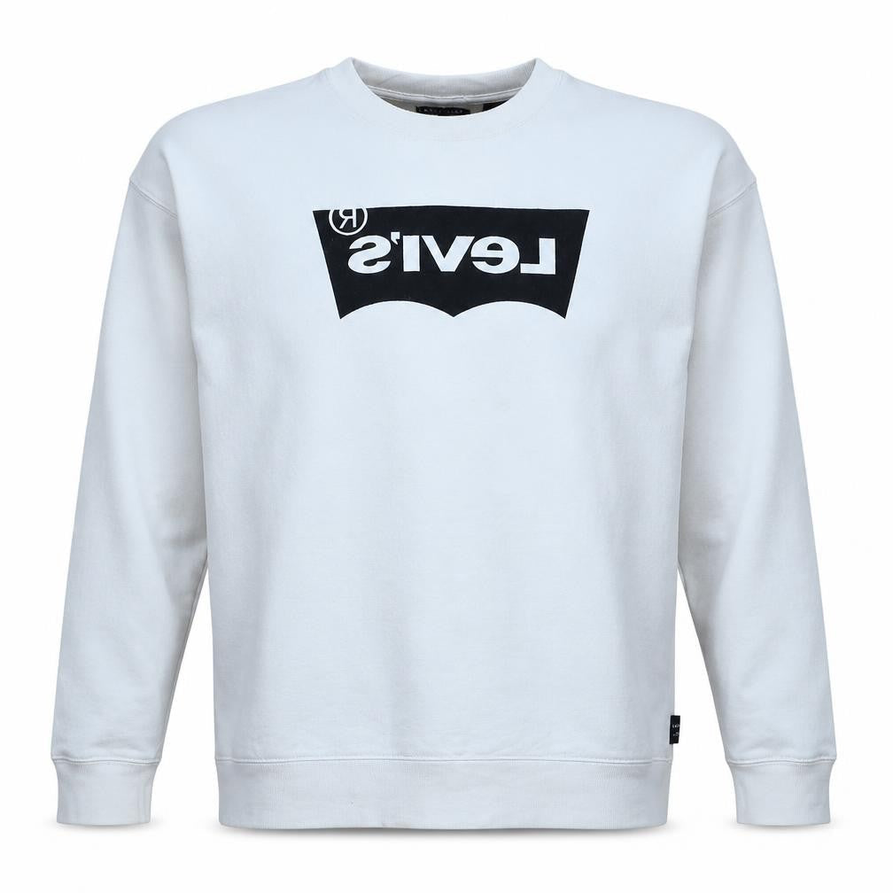 Levi's Line 8 Men's White XL Crew Neck Logo Sweatshirt
