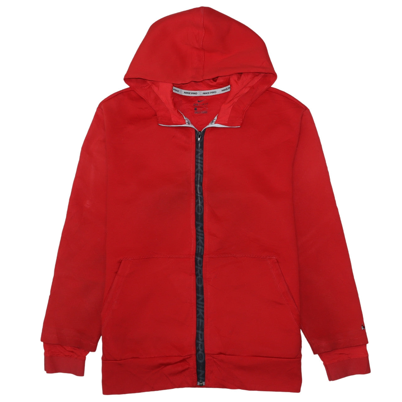 Nike Men's Red Full Zip Dri-Fit Athletic Hoodie Size L