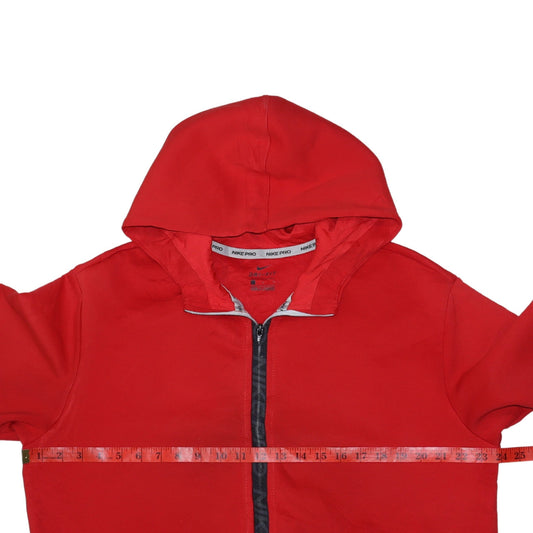 Nike Men's Red Full Zip Dri-Fit Athletic Hoodie Size L