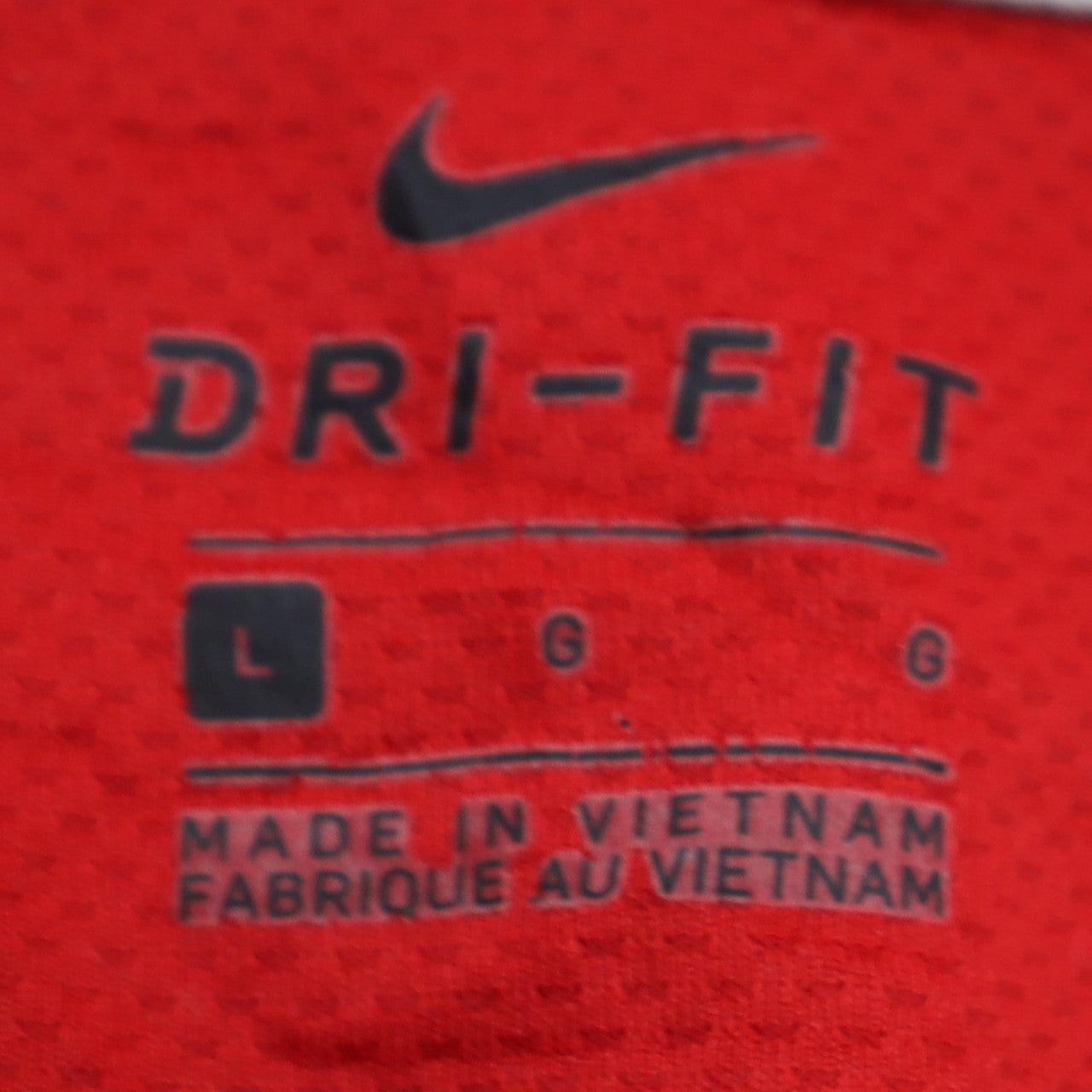 Nike Men's Red Full Zip Dri-Fit Athletic Hoodie Size L
