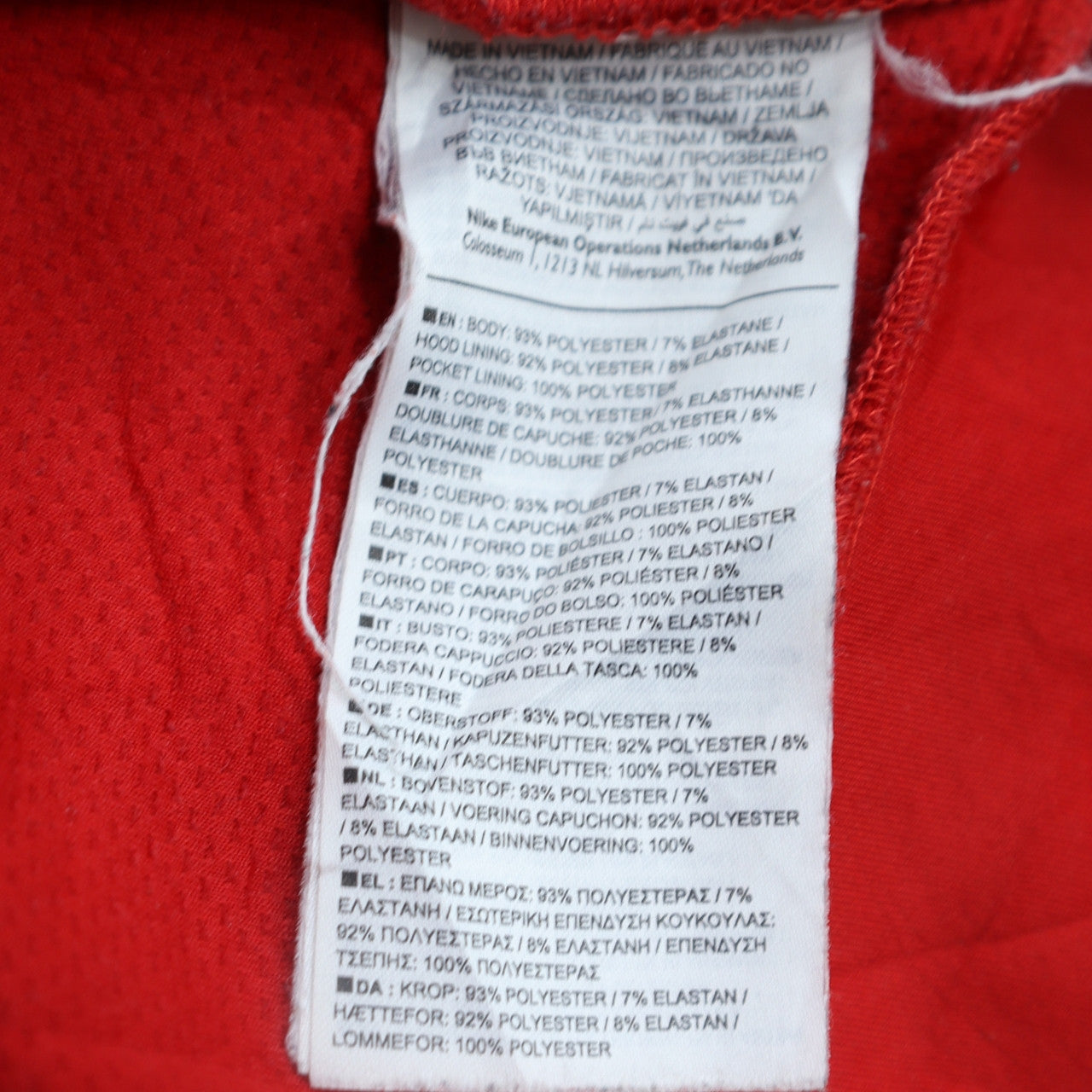 Nike Men's Red Full Zip Dri-Fit Athletic Hoodie Size L