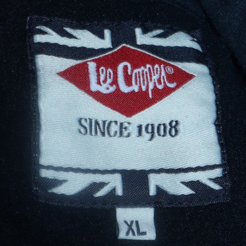 Lee Cooper Men's Black XL Pullover Hoodie with Logo & Kangaroo Pocket