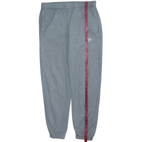 Nike Men Grey Fleece Sweatpants M Regular Fit Elastic Waist