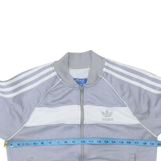 Adidas Men's Grey Full Zip Logo Sweatshirt Size S