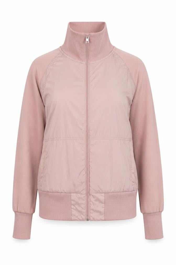 Mitch & Co. Women's Pink Bomber Jacket Size L Casual Zip-up