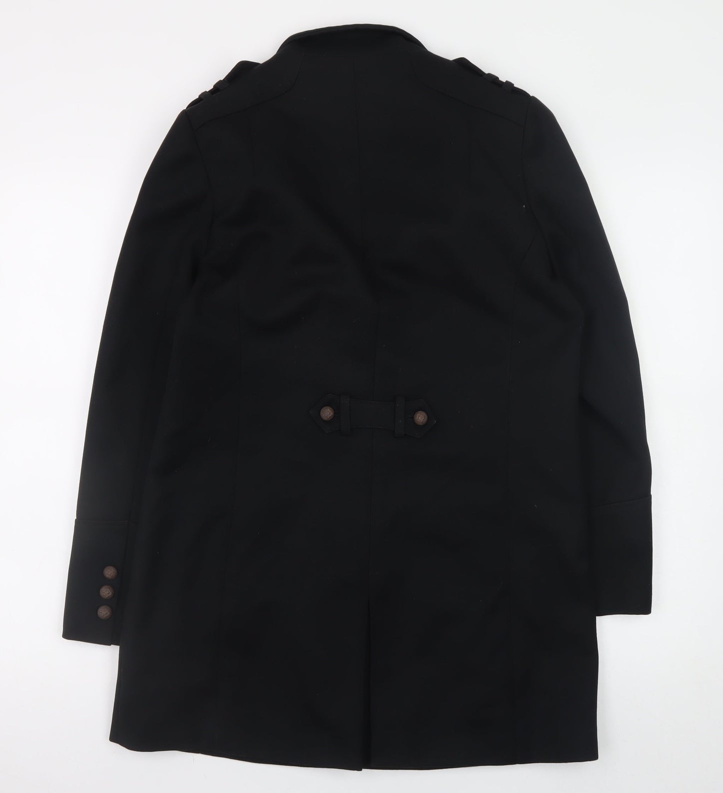 Version Originale Men's Black Mid-Length Overcoat Size 38 Classic Fit