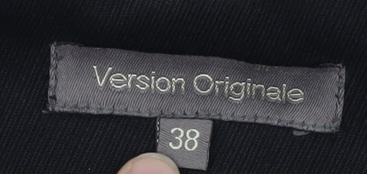 Version Originale Men's Black Mid-Length Overcoat Size 38 Classic Fit