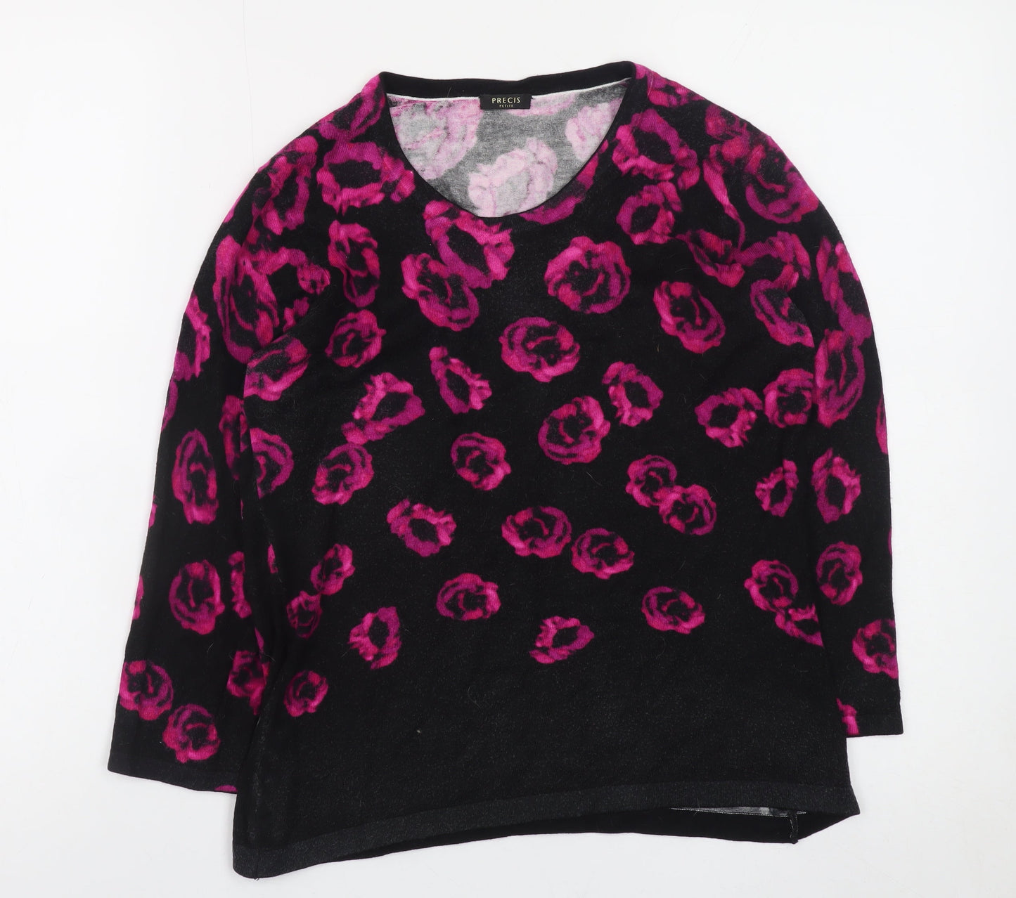 Precis Petite Womens Multicoloured Floral 3/4 Sleeve Viscose Blouse Size S