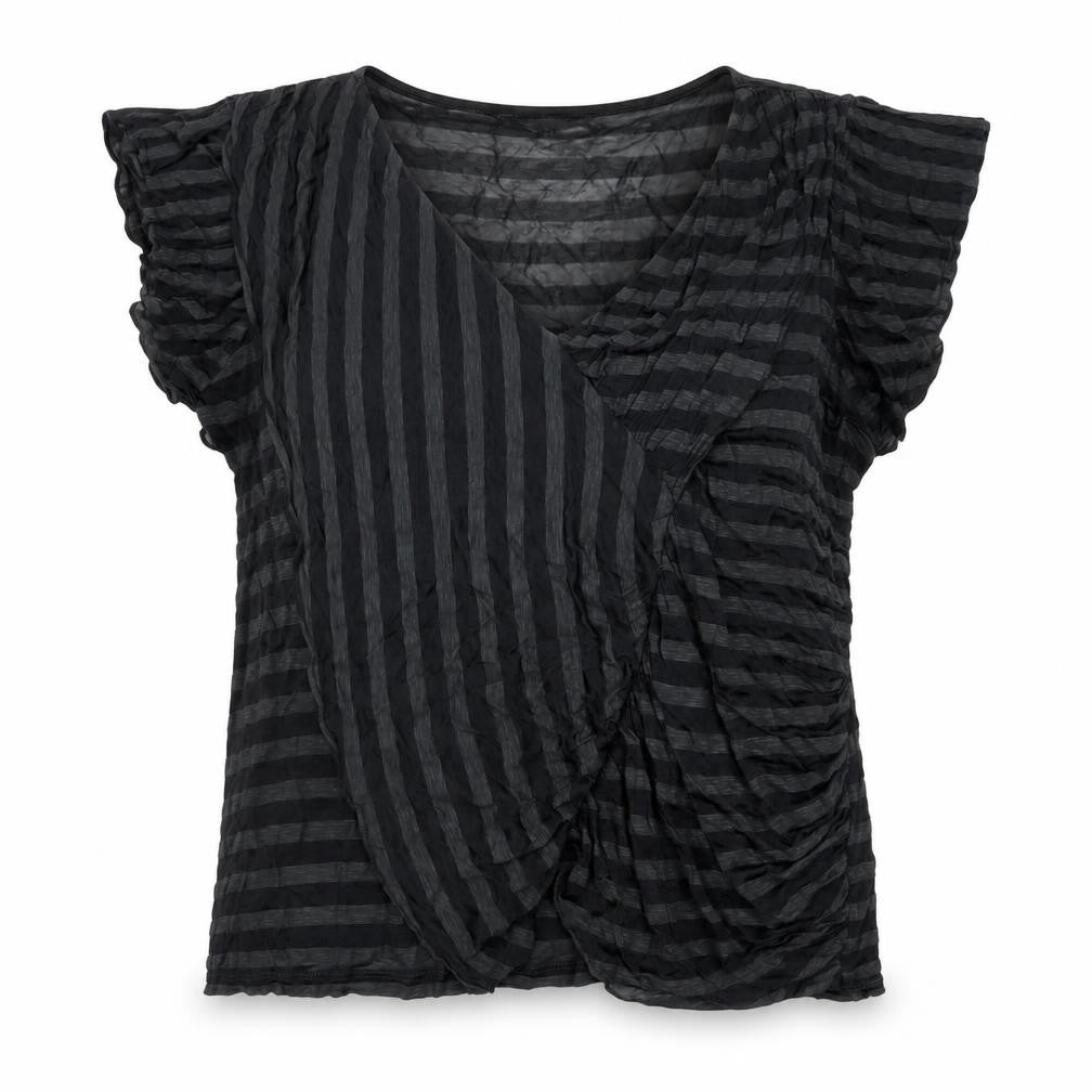 Marks and Spencer Per Una Speziale Black Stripe Wrap Blouse Women's Size 18