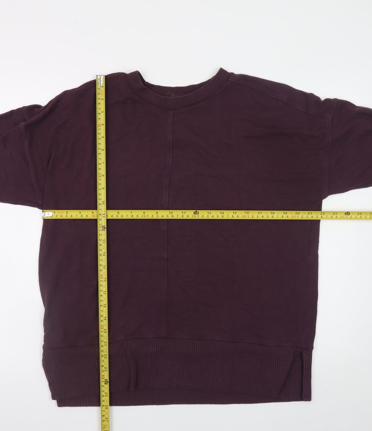 Next Men's Purple Knit Pullover Jumper L Regular Fit Crew Neck