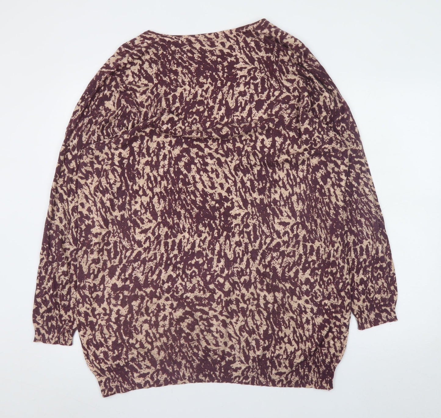 Next Womens Multicoloured Animal Print Cotton Blend Pullover Jumper Size 18