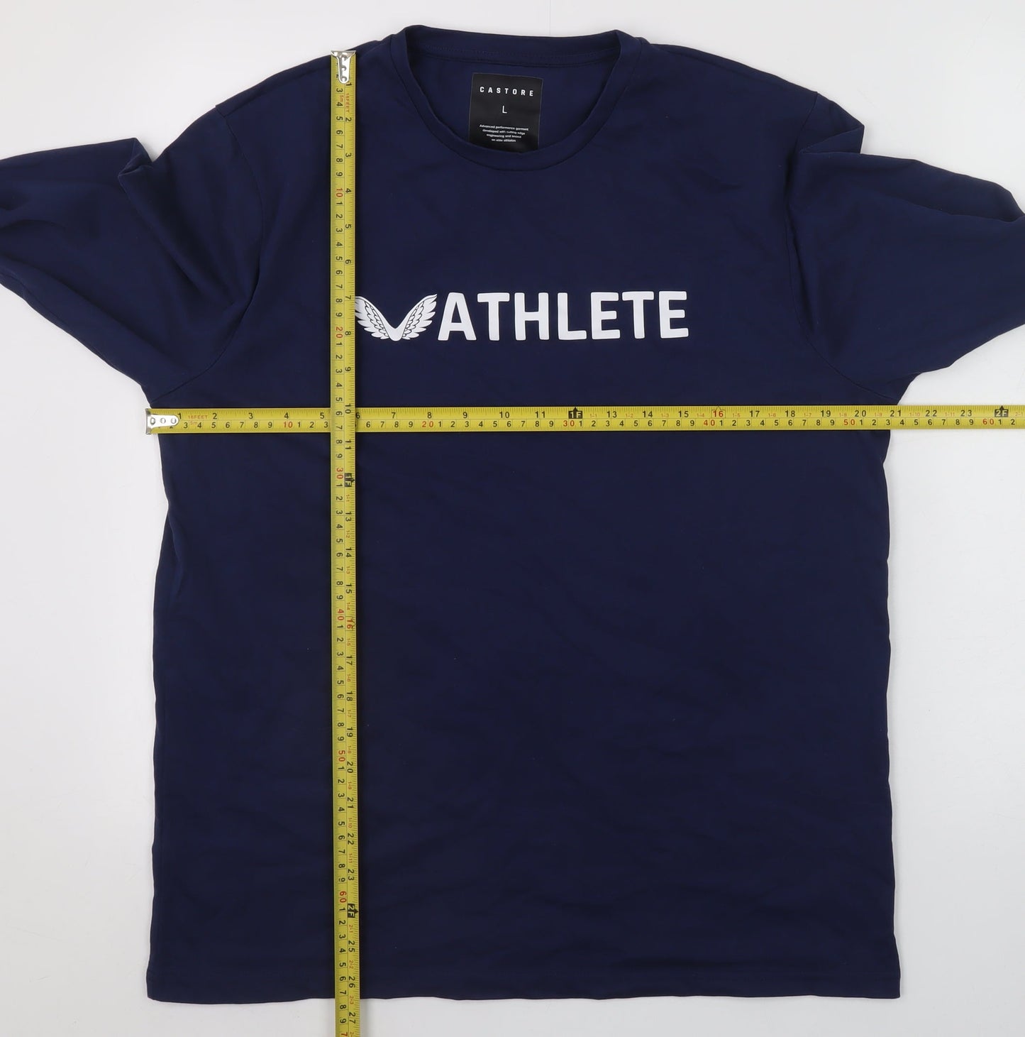 Castore Men's Navy Long Sleeve Athletic Crew Neck T-Shirt Size L
