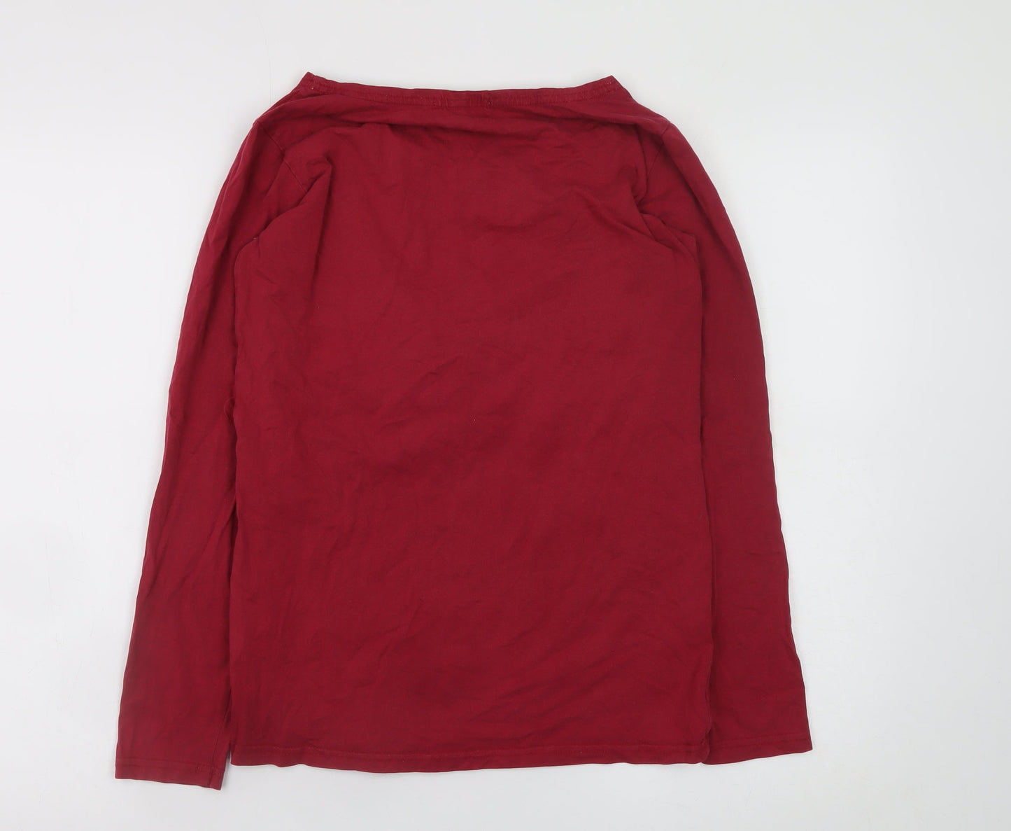 SMALLSHOW Women's Red Long Sleeve Nursing T-Shirt Size S