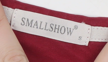 SMALLSHOW Women's Red Long Sleeve Nursing T-Shirt Size S
