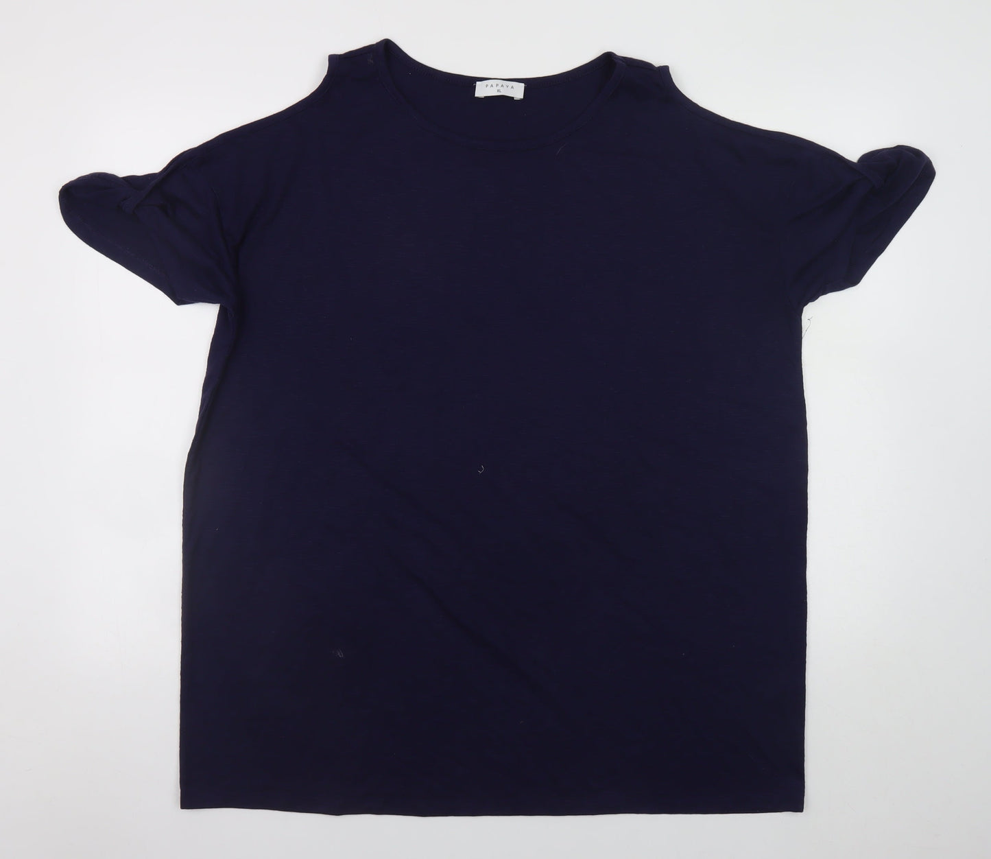 Papaya Women’s Blue Cold Shoulder Short Sleeve Jersey T-Shirt XL