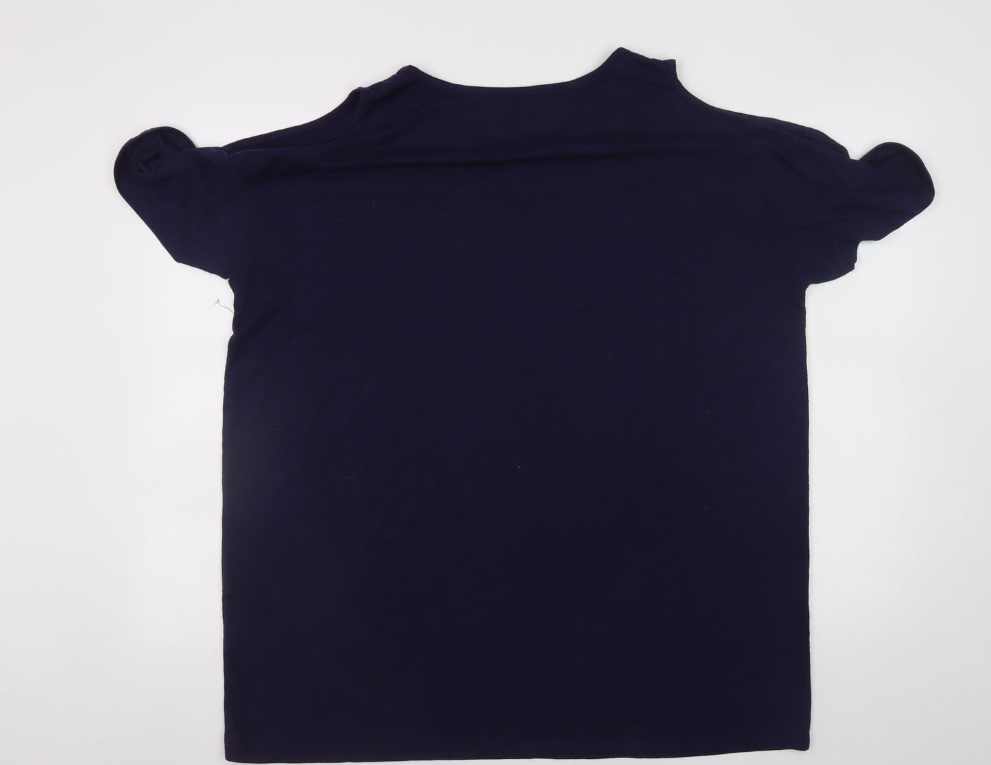 Papaya Women’s Blue Cold Shoulder Short Sleeve Jersey T-Shirt XL