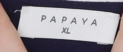 Papaya Women’s Blue Cold Shoulder Short Sleeve Jersey T-Shirt XL