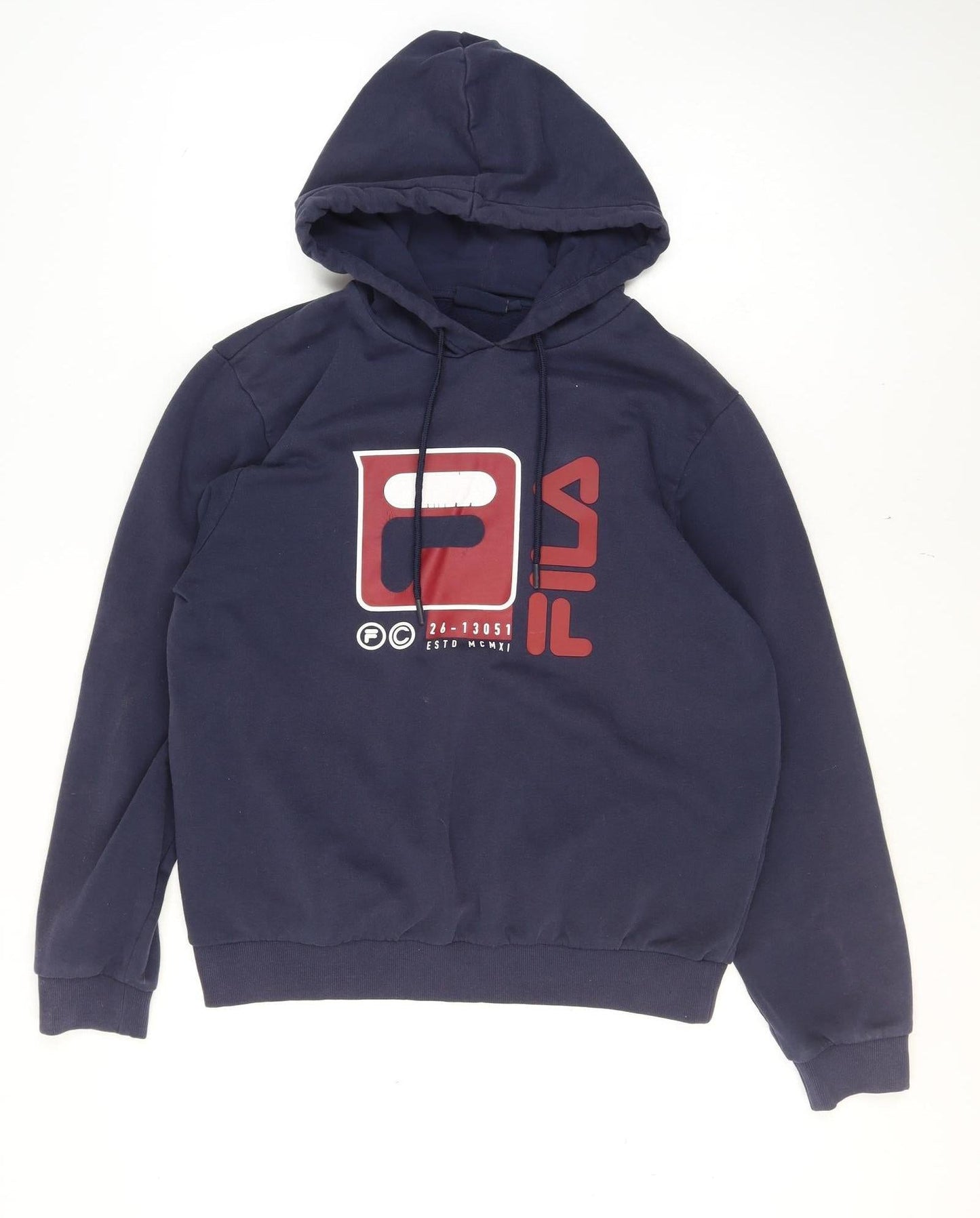 Fila Men’s Blue Pullover Hoodie L Logo Graphic Sportswear