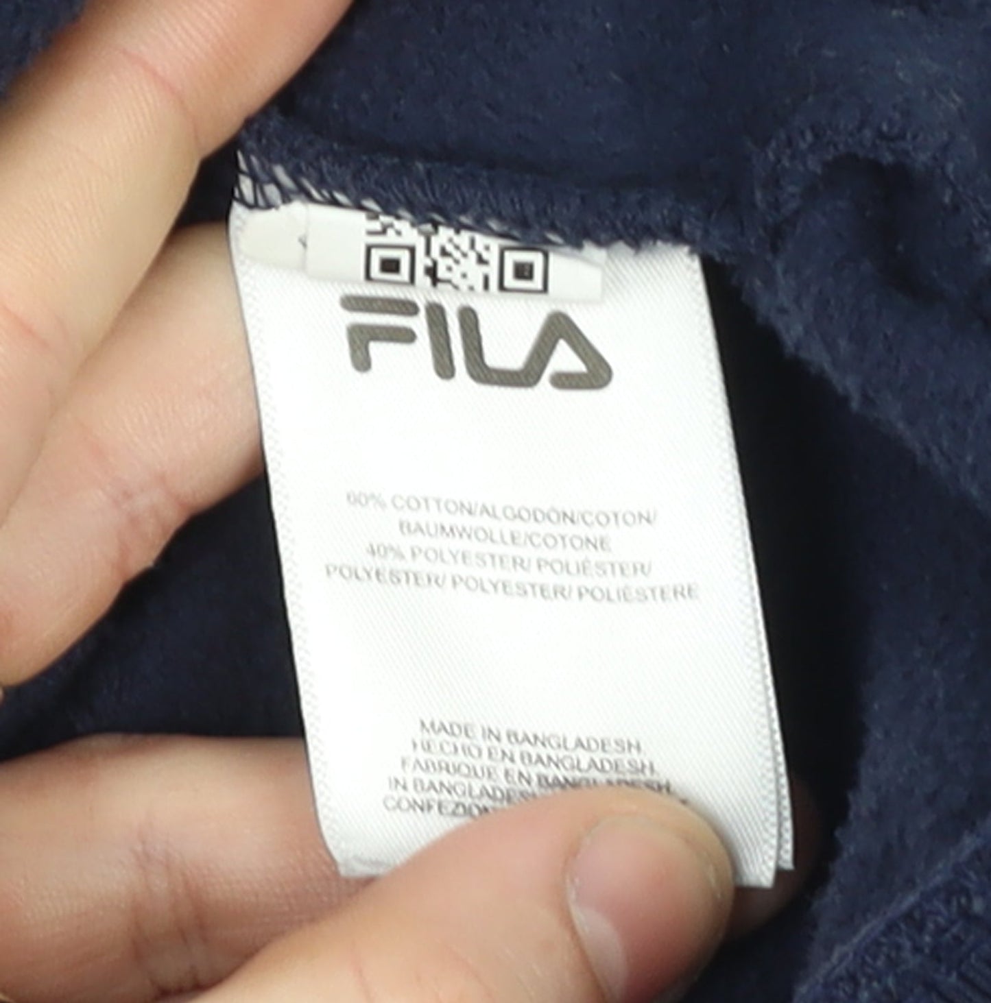 Fila Men’s Blue Pullover Hoodie L Logo Graphic Sportswear