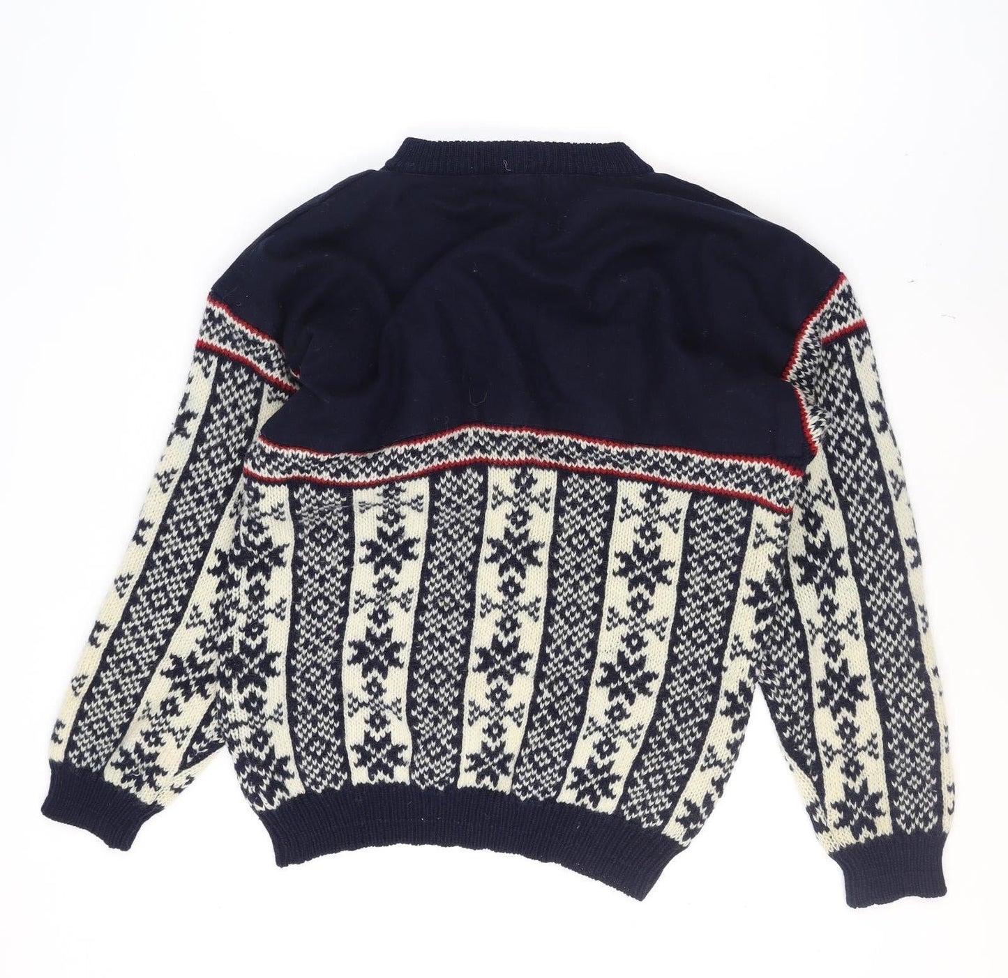 Creem by Adelsten Men's Blue Fair Isle Wool Pullover Jumper L