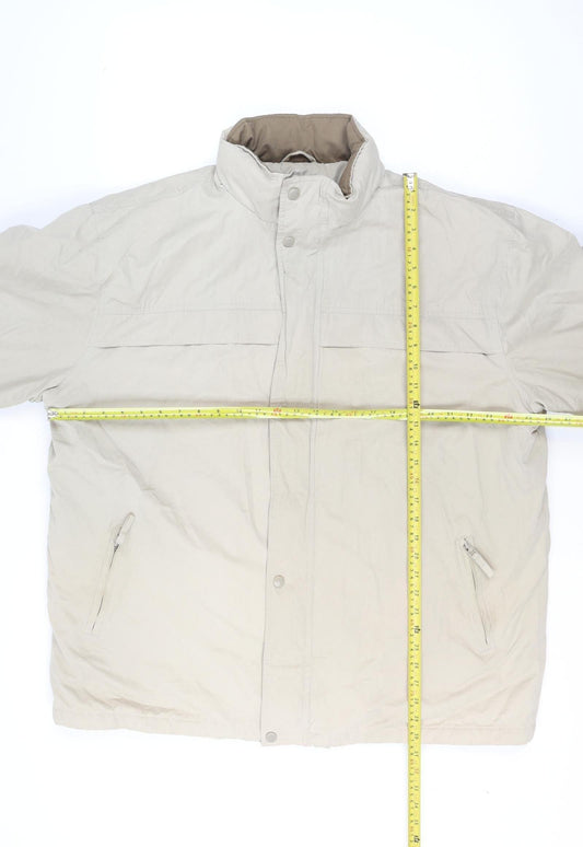 Armando Mens Beige 2XL Parka Jacket Cotton Blend Lined Winter Coat