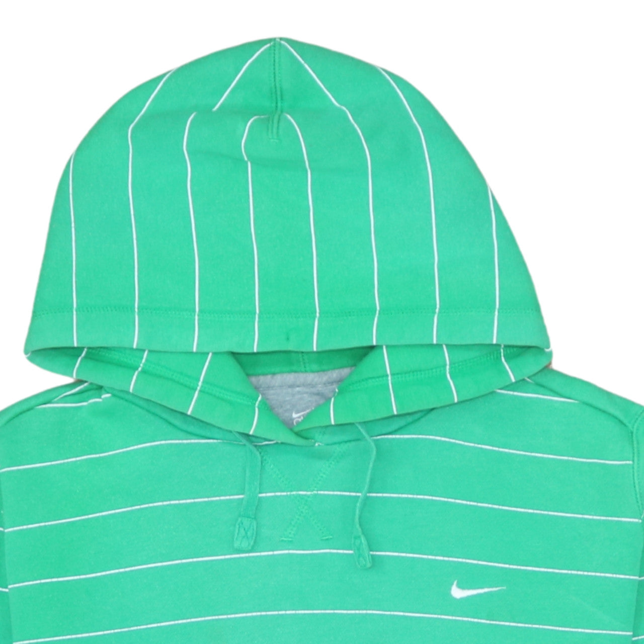 Nike Boys Green Striped Pullover Hoodie L 14 Years Hooded Sweatshirt