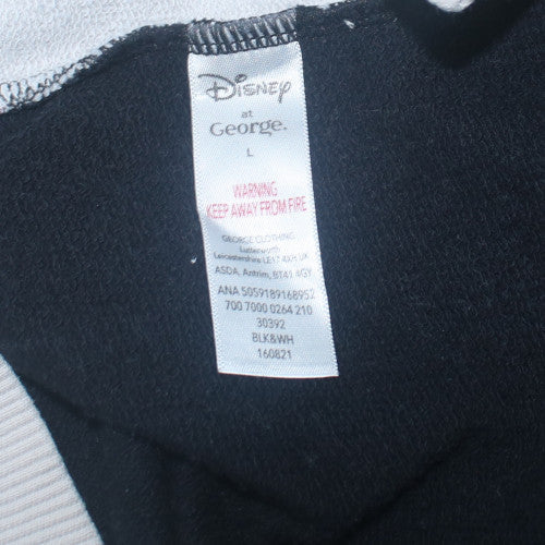 Disney at George Womens Black White Mickey Pullover Hoodie Size L