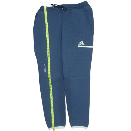 Adidas Men Blue L Jogger Activewear Tapered Fleece Trousers