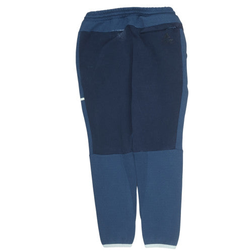 Adidas Men Blue L Jogger Activewear Tapered Fleece Trousers