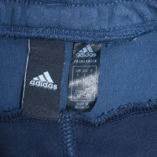 Adidas Men Blue L Jogger Activewear Tapered Fleece Trousers
