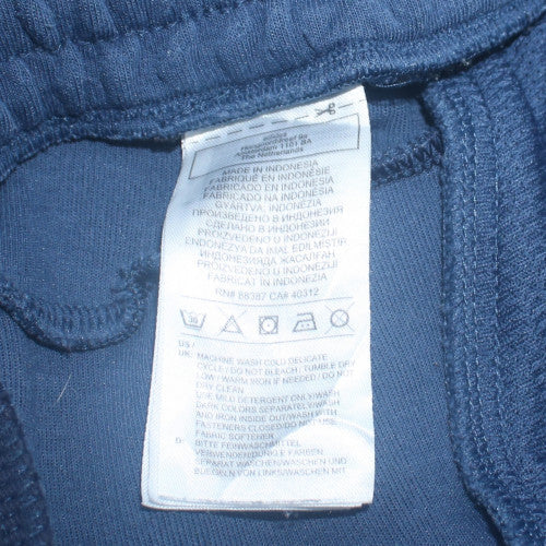 Adidas Men Blue L Jogger Activewear Tapered Fleece Trousers