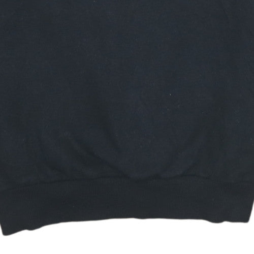 Adidas Mens Black Grey Crew Neck Logo Pullover Sweatshirt S