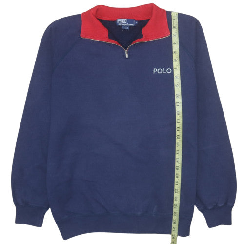 Polo Ralph Lauren Men’s Blue Red 1/4 Zip Sweatshirt Size L