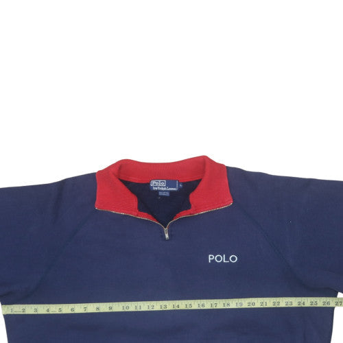 Polo Ralph Lauren Men’s Blue Red 1/4 Zip Sweatshirt Size L
