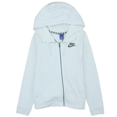 Nike Men's White Full Zip Hoodie M Lightweight Hooded Sweatshirt