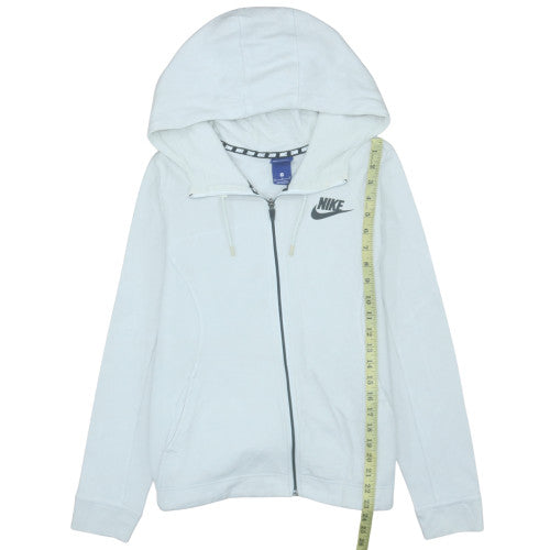 Nike Men's White Full Zip Hoodie M Lightweight Hooded Sweatshirt
