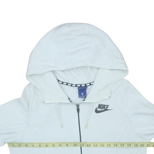 Nike Men's White Full Zip Hoodie M Lightweight Hooded Sweatshirt