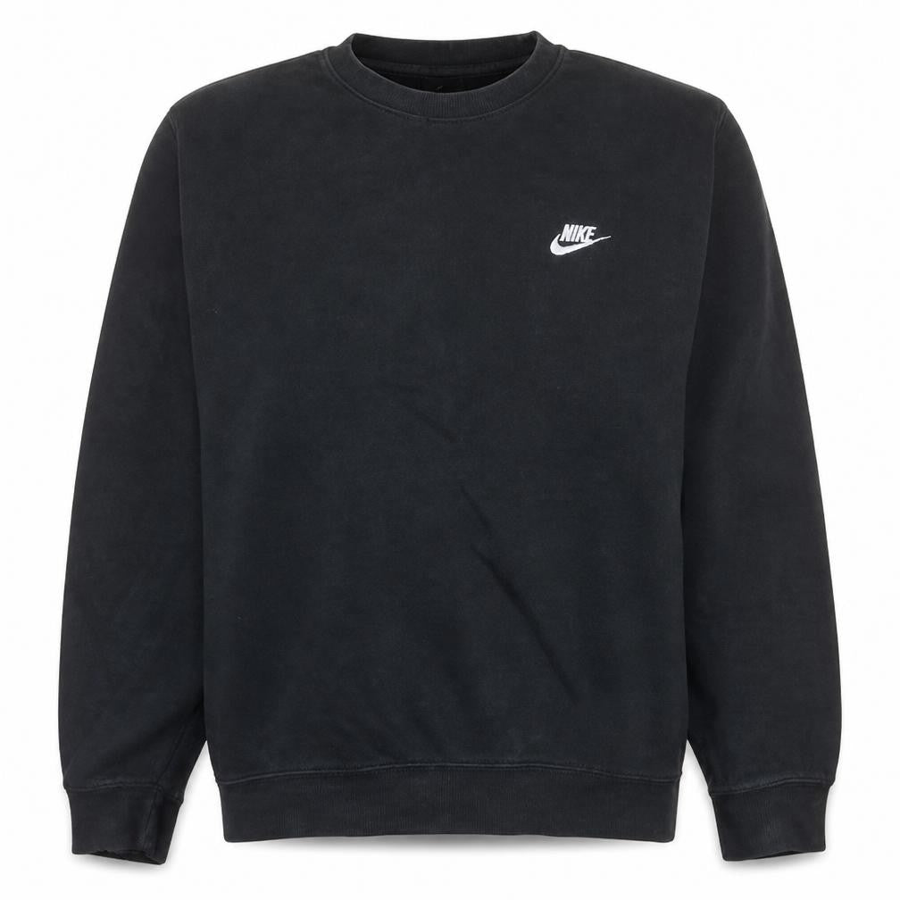 Nike Women Black M Crew Neck Pullover Sweatshirt Cotton Blend