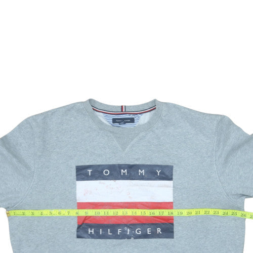 Tommy Hilfiger Men’s Grey 2XL Pullover Logo Sweatshirt