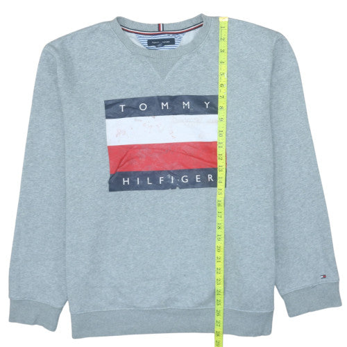 Tommy Hilfiger Men’s Grey 2XL Pullover Logo Sweatshirt