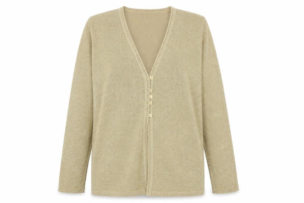 Berkertex Women Gold Long Sleeve V-Neck Cardigan Size 14-16