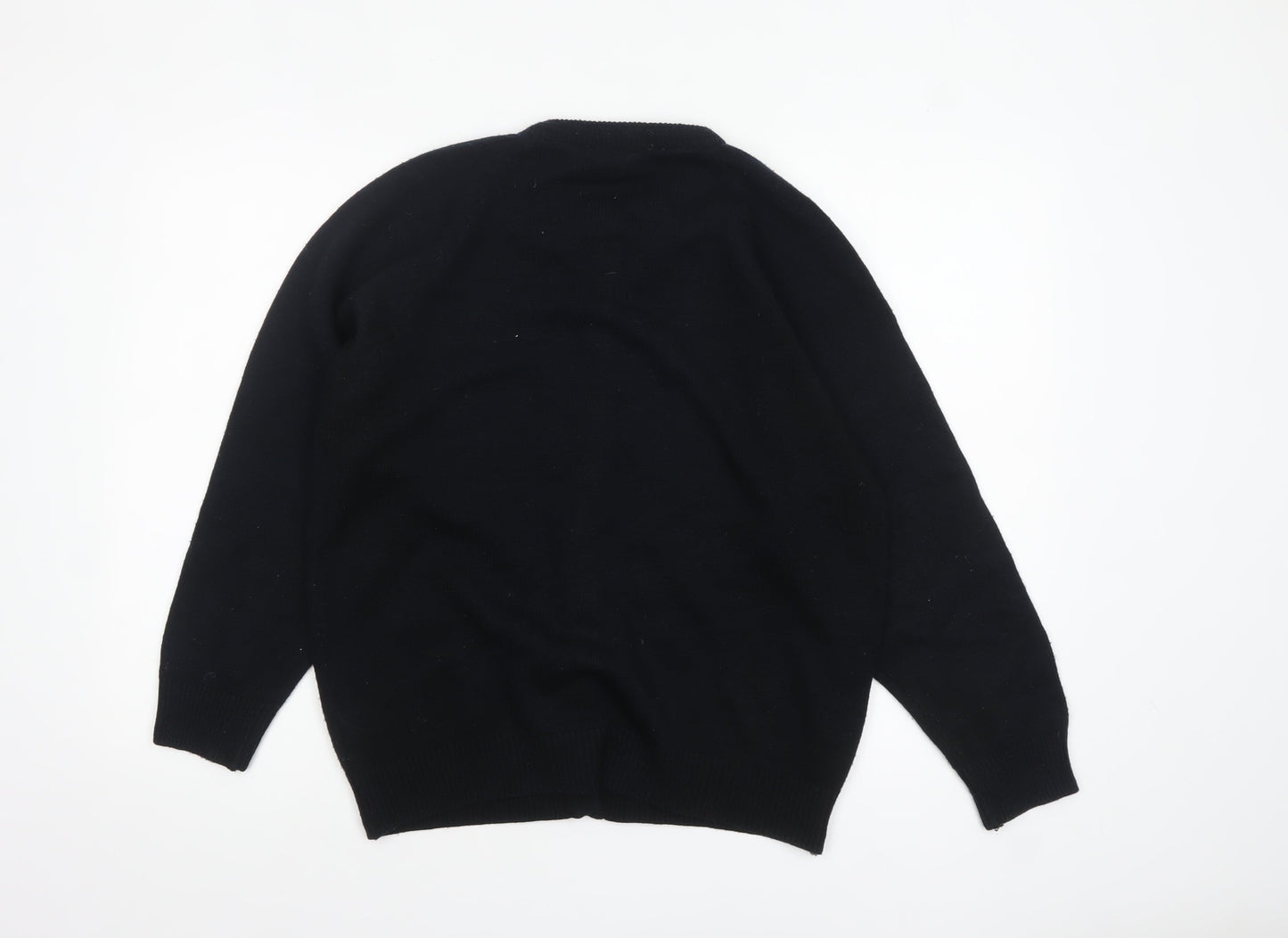 Top Secret Women Black Cardigan M/L Beaded Button Knit Classic Style