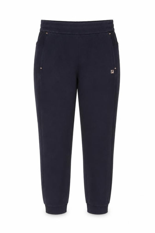 Fila Women's Black Jogger Trousers L Elastic Waist Fleece Sportswear