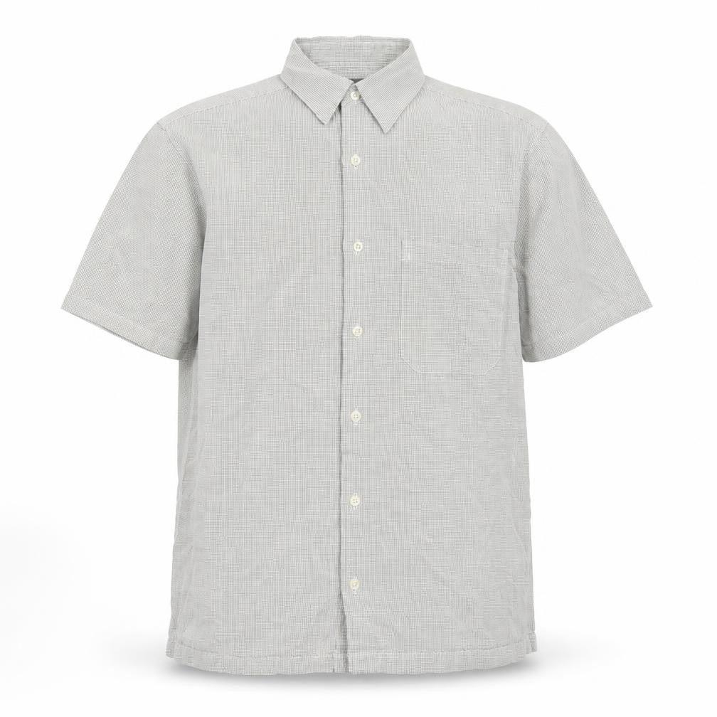 Marks and Spencer Men's Grey Check Short Sleeve Cotton Shirt Size S